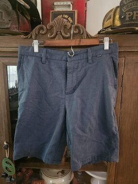 Hurley Men's Navy Blue Flat Front Shorts Sz 31